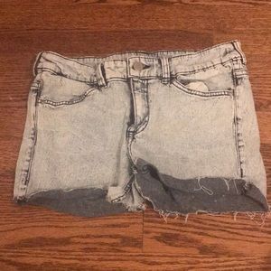 light washed jean shorts